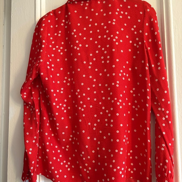 Sezane red silk blouse - Picture 4 of 8